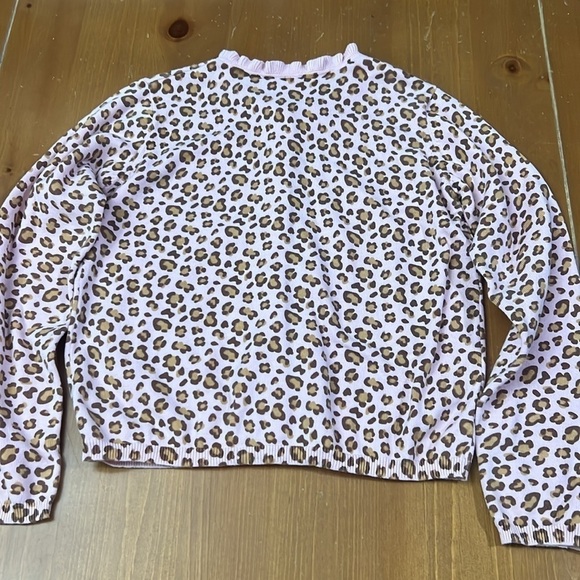 ⭐️4 for $20⭐️ Vintage Gymboree cardigan/sweater pink leopard print size L 10-12 - Picture 5 of 6